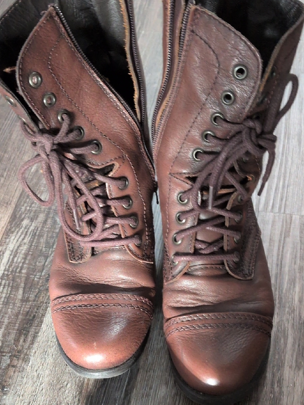 Leather Lace-Up Boots